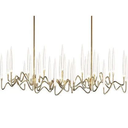 Pezzo Crystal Long Chandelier L78'' 59'' 40'' - Zelno Lighting