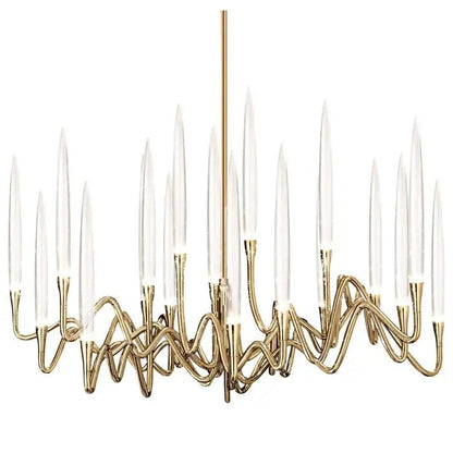 Pezzo Crystal Round Chandelier D33'' 47'' 55'' - Zelno Lighting