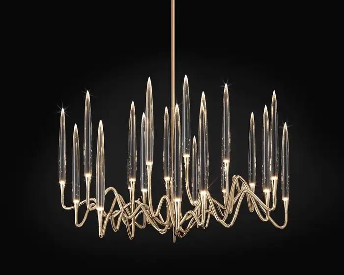Pezzo Crystal Round Chandelier D33'' 47'' 55'' - Zelno Lighting