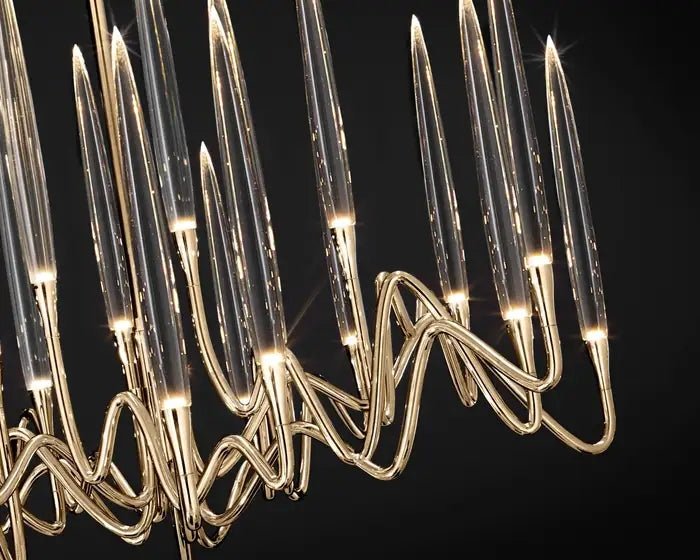 Pezzo Crystal Round Chandelier D33'' 47'' 55'' - Zelno Lighting