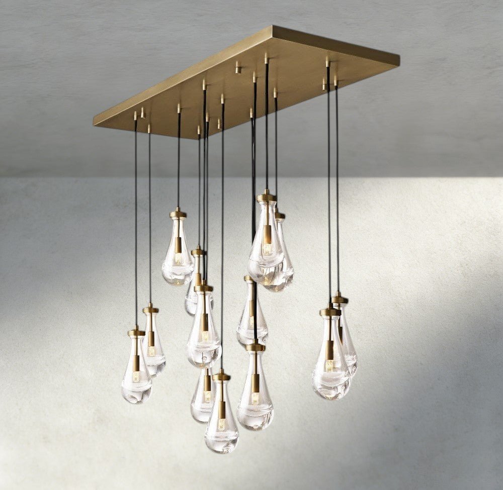 Rain Rectangular Chandelier 54", 72" - Zelno Lighting