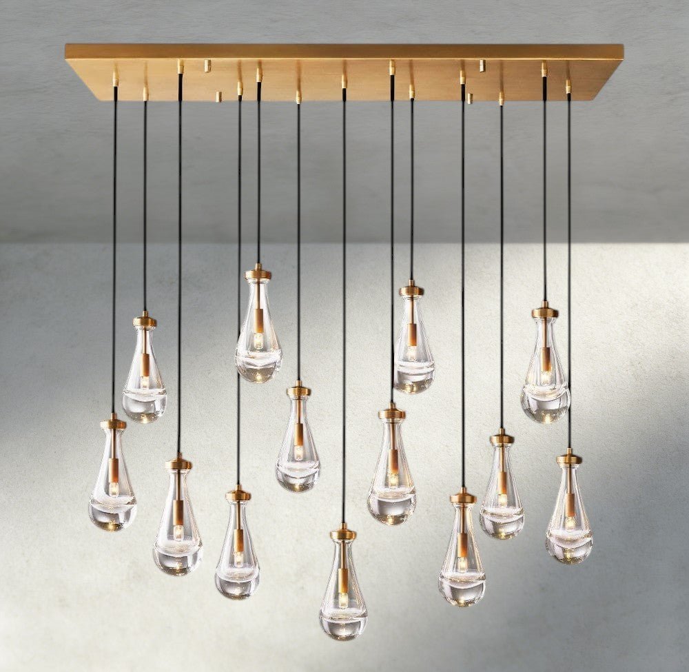Rain Rectangular Chandelier 54", 72" - Zelno Lighting