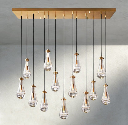 Rain Rectangular Chandelier 54", 72" - Zelno Lighting