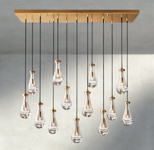 Rain Rectangular Chandelier 54", 72" - Zelno Lighting