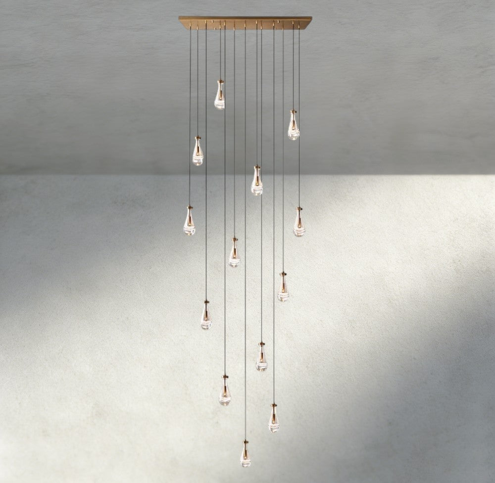 Rain Rectangular Chandelier 54", 72" - Zelno Lighting