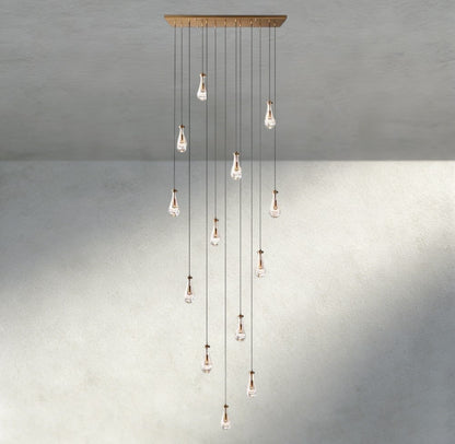 Rain Rectangular Chandelier 54", 72" - Zelno Lighting