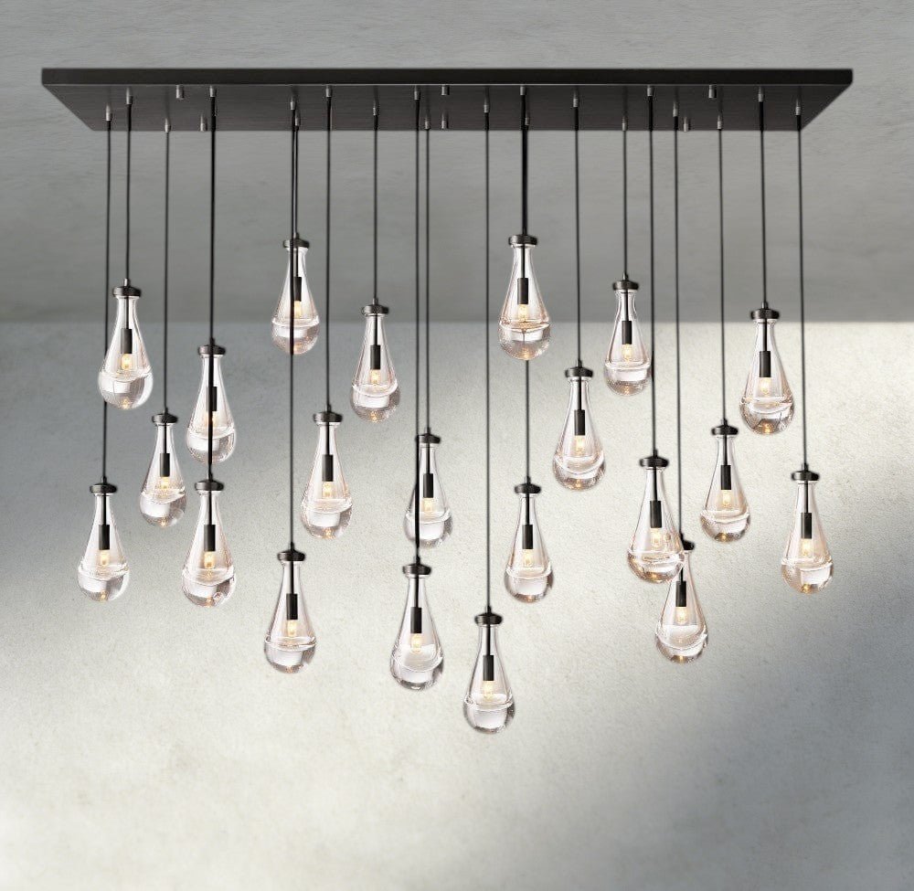 Rain Rectangular Chandelier 54", 72" - Zelno Lighting