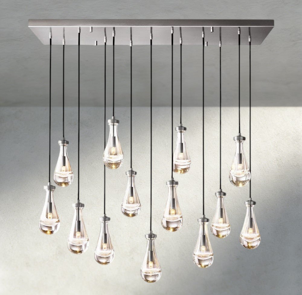 Rain Rectangular Chandelier 54", 72" - Zelno Lighting