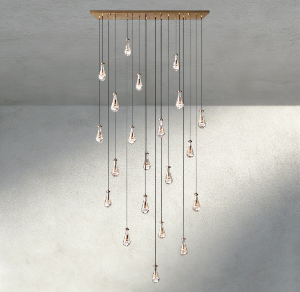 Rain Rectangular Chandelier 54", 72" - Zelno Lighting