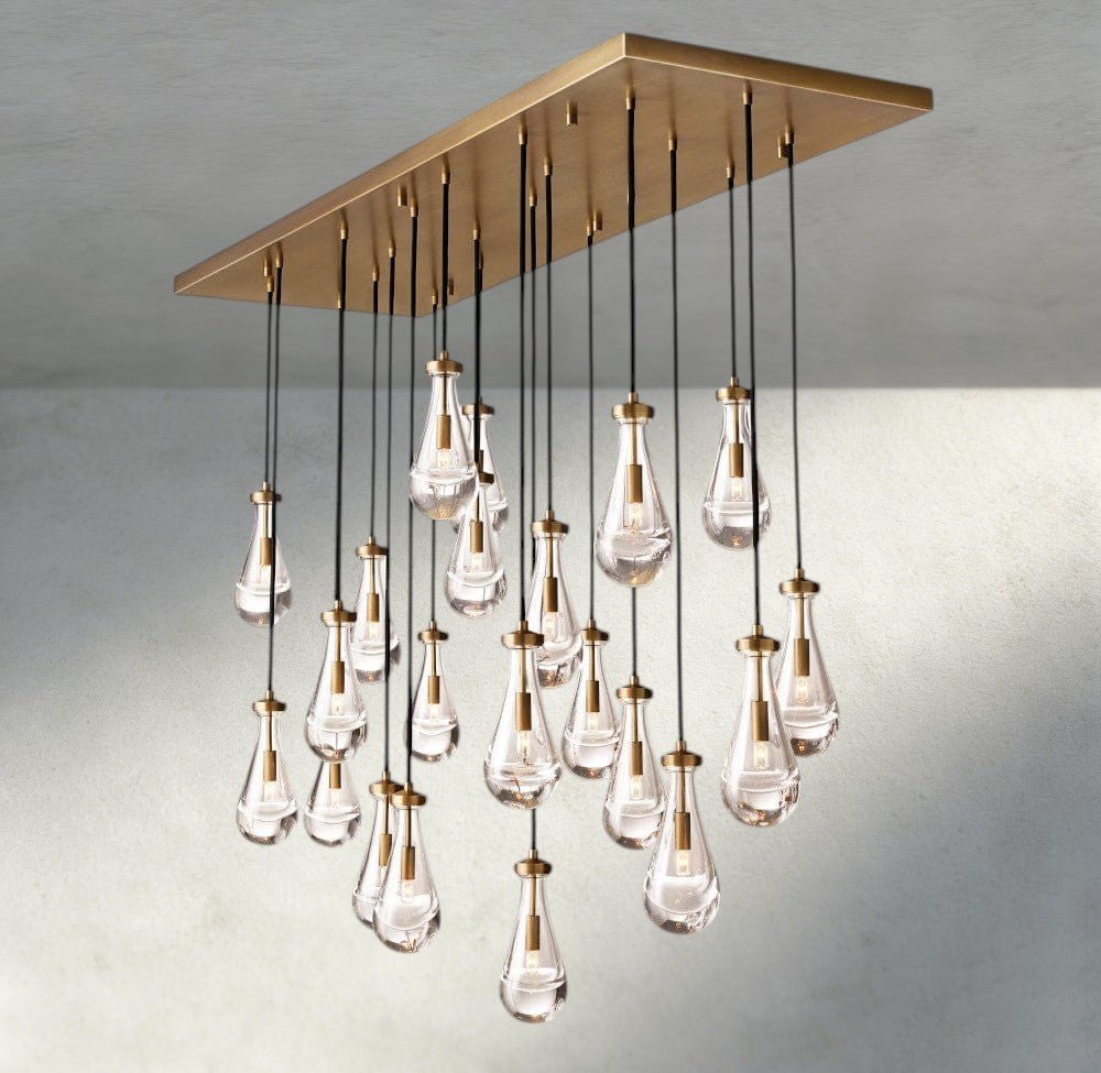 Rain Rectangular Chandelier 54", 72" - Zelno Lighting