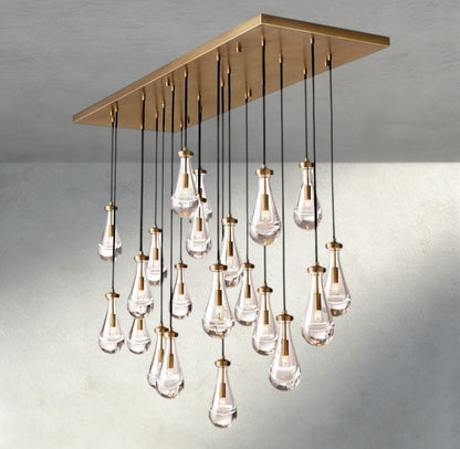 Rain Rectangular Chandelier 54", 72" - Zelno Lighting