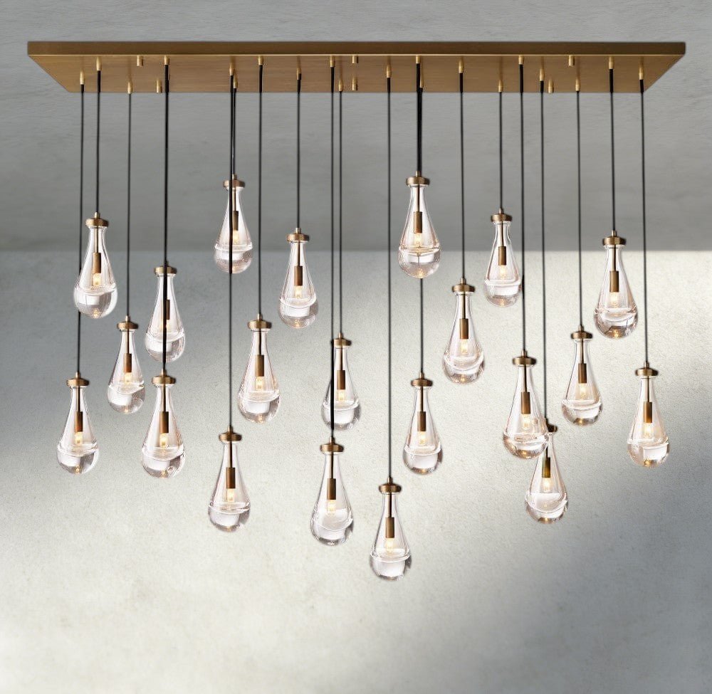 Rain Rectangular Chandelier 54", 72" - Zelno Lighting