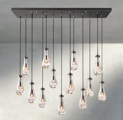 Rain Rectangular Chandelier 54", 72" - Zelno Lighting