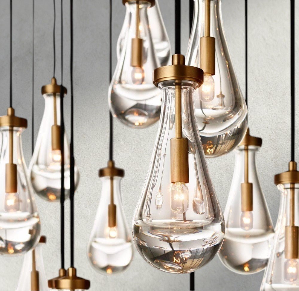 Rain Rectangular Chandelier 54", 72" - Zelno Lighting
