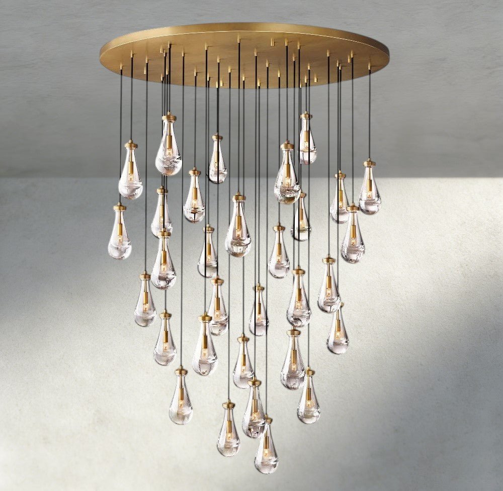 Raindrop Round Chandelier 18", 36", 47", 60" - Zelno Lighting