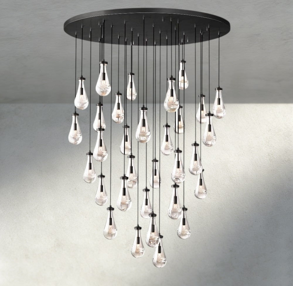 Raindrop Round Chandelier 18", 36", 47", 60" - Zelno Lighting