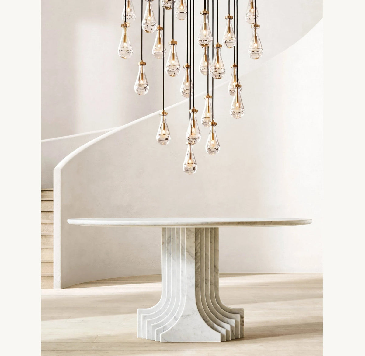 Raindrop Round Chandelier 18", 36", 47", 60" - Zelno Lighting
