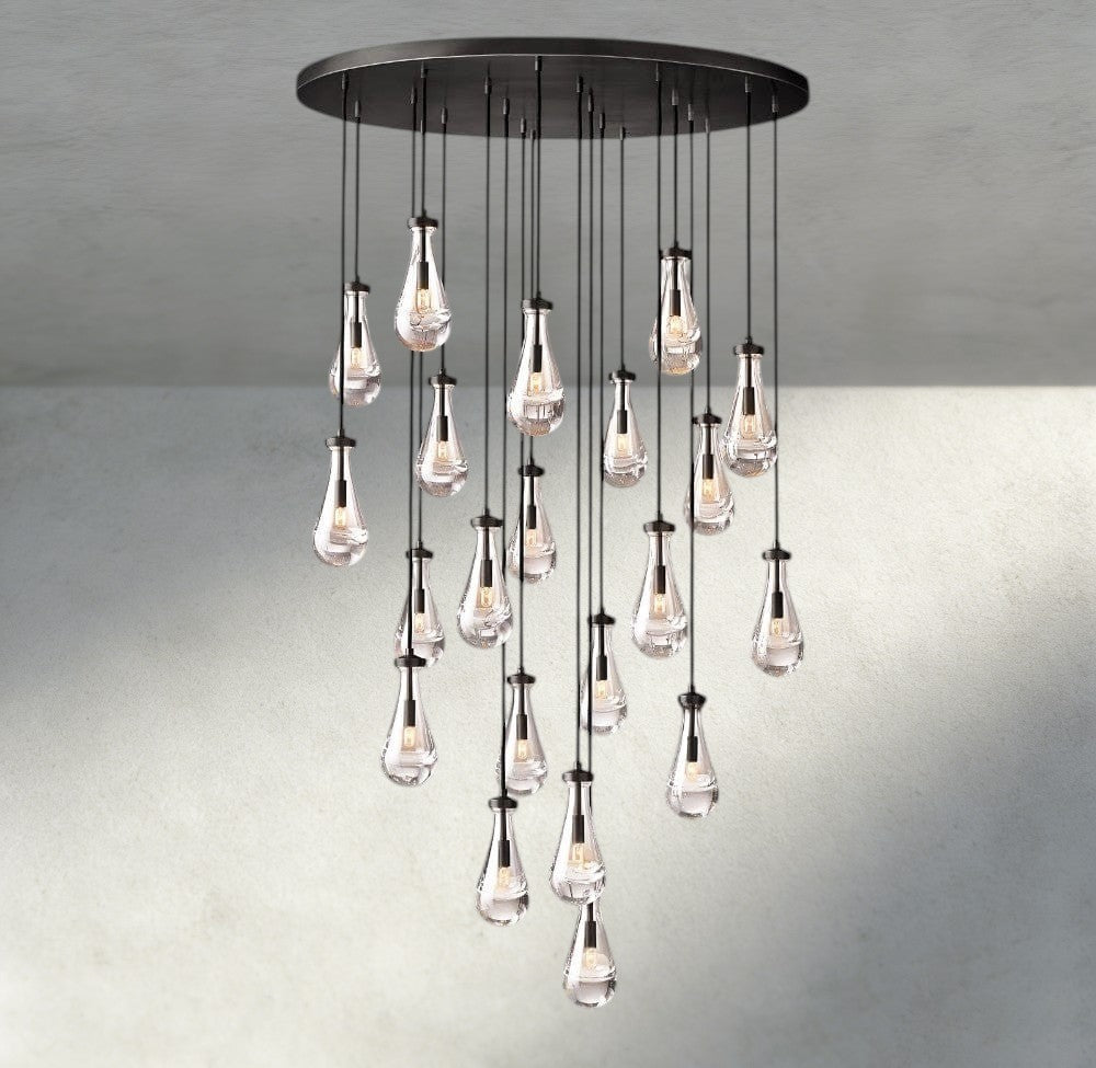 Raindrop Round Chandelier 18", 36", 47", 60" - Zelno Lighting