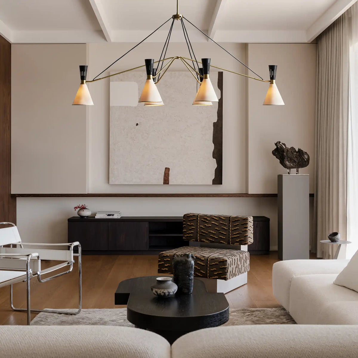 Ramsey 6 - Light Linear Chandelier - Zelno Lighting