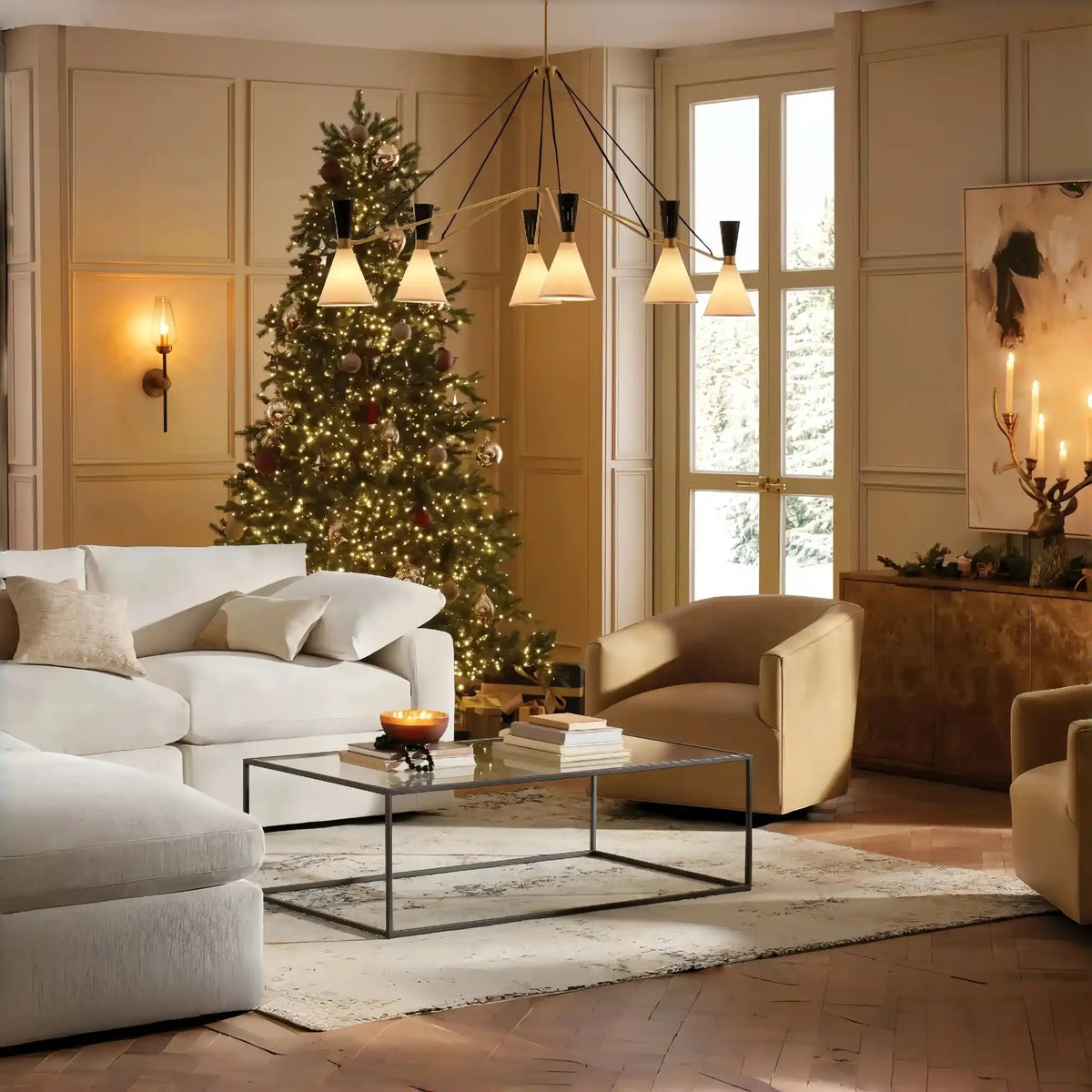 Ramsey 6 - Light Linear Chandelier - Zelno Lighting
