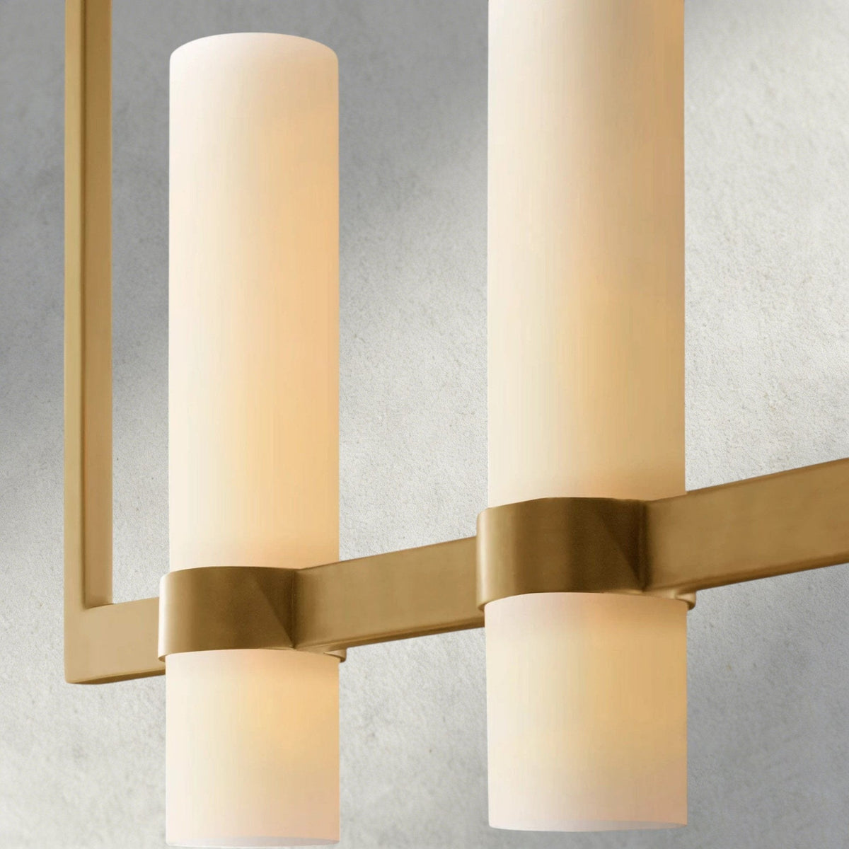 Ravay Linear Milk Glass Chandelier 59", 71" - Zelno Lighting