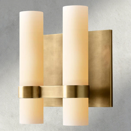 Ravay Milk Glass Double Sconce - Zelno Lighting