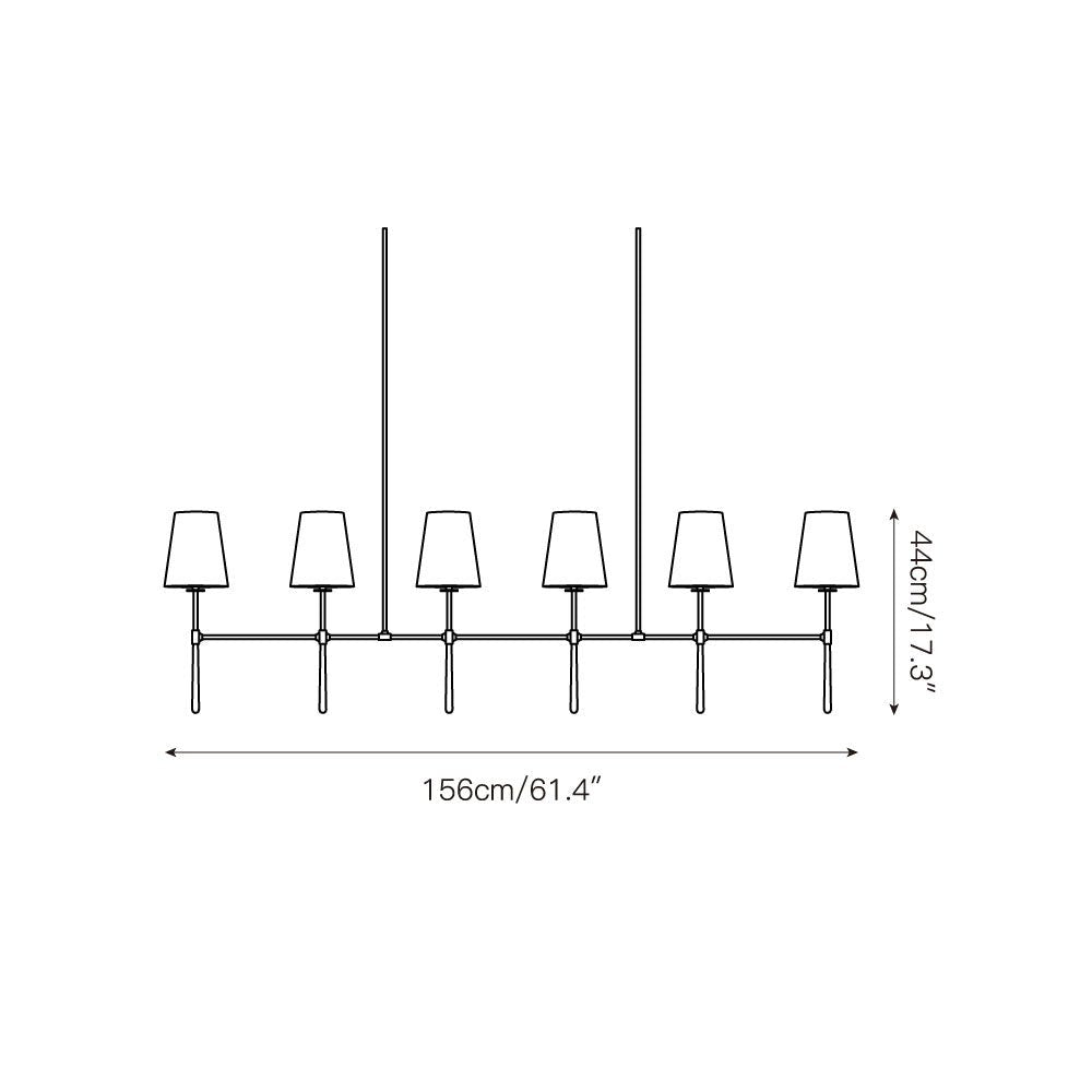 Rhodes Linear Chandelier - Zelno Lighting