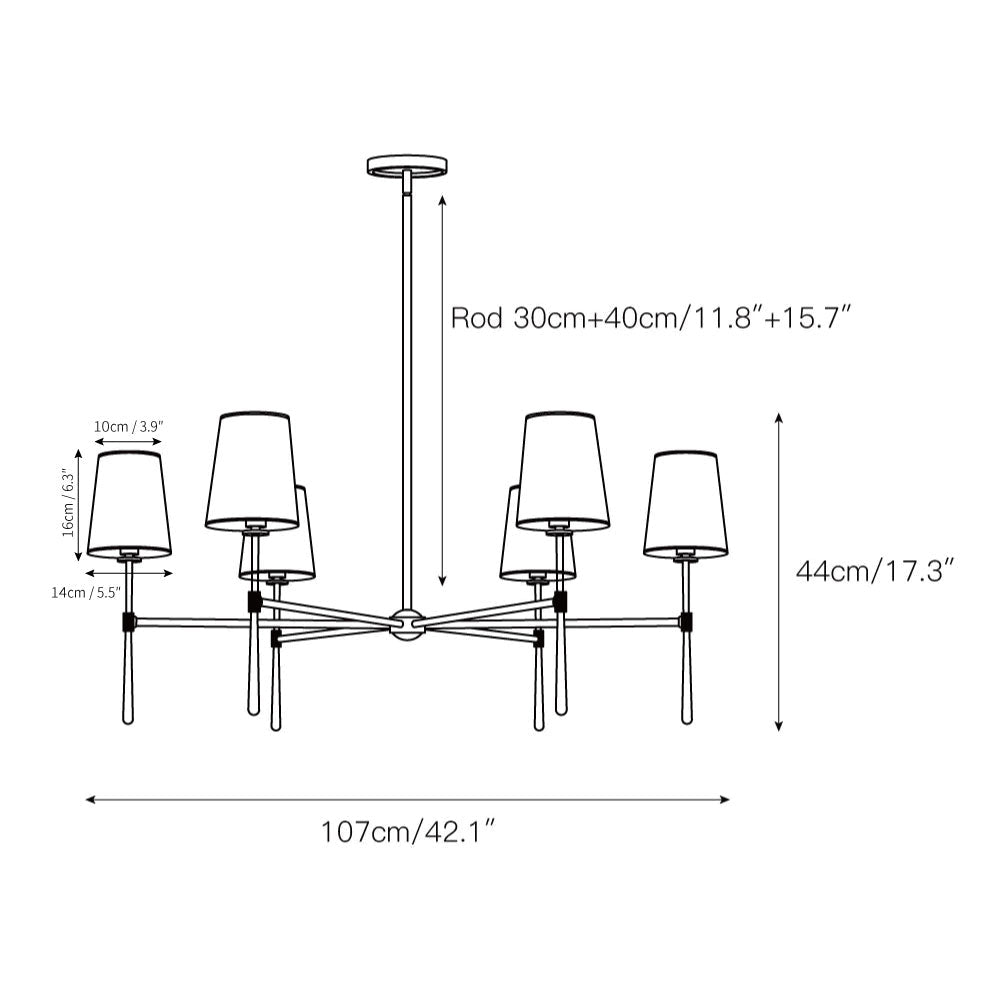 Rhodes Round Chandelier - Zelno Lighting