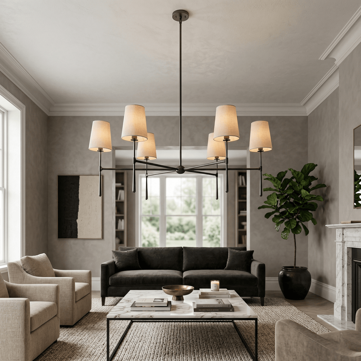 Rhodes Round Chandelier - Zelno Lighting