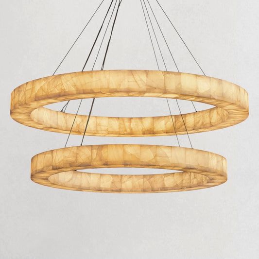 Rivaga Lueur Two - Tier Round Chandelier - Zelno Lighting