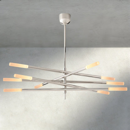 Roasi 10 - Light Mobile Etched Rod Chandelier - Zelno Lighting