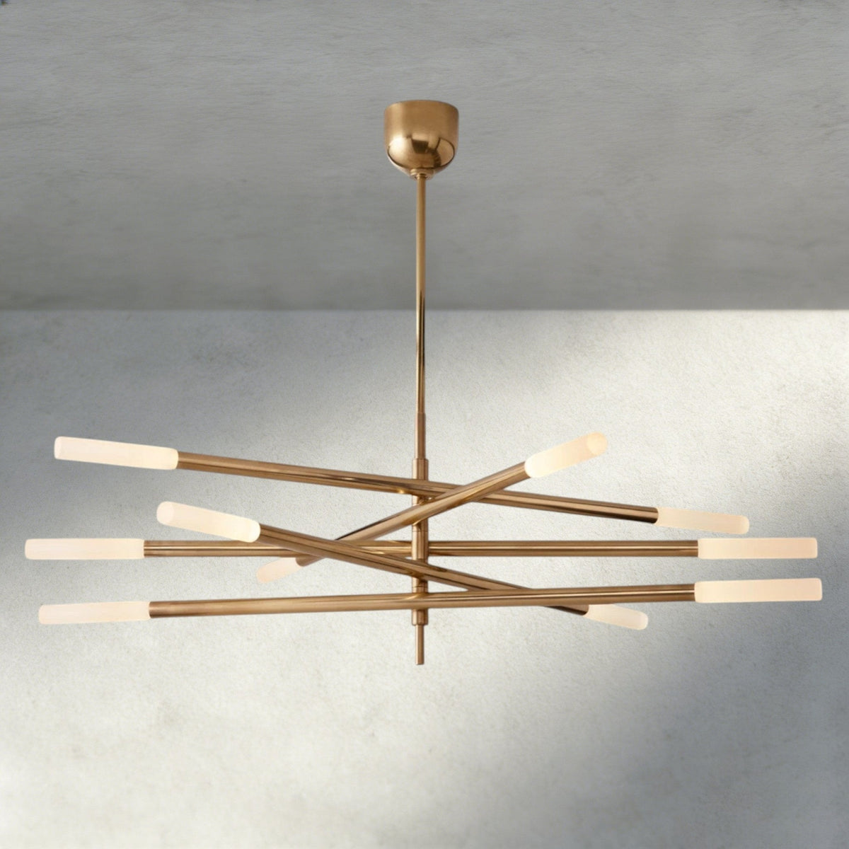 Roasi 10 - Light Mobile Etched Rod Chandelier - Zelno Lighting