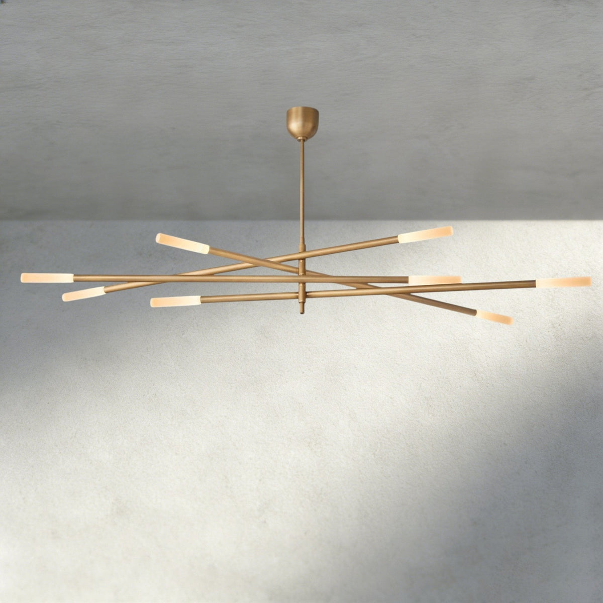 Roasi 8 - Light Mobile Etched Rod Chandelier 65", 80" - Zelno Lighting