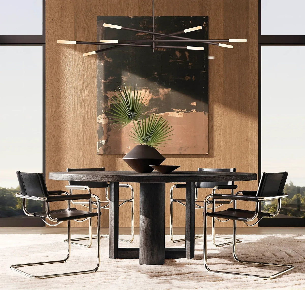 Roasi 8 - Light Mobile Etched Rod Chandelier 65", 80" - Zelno Lighting