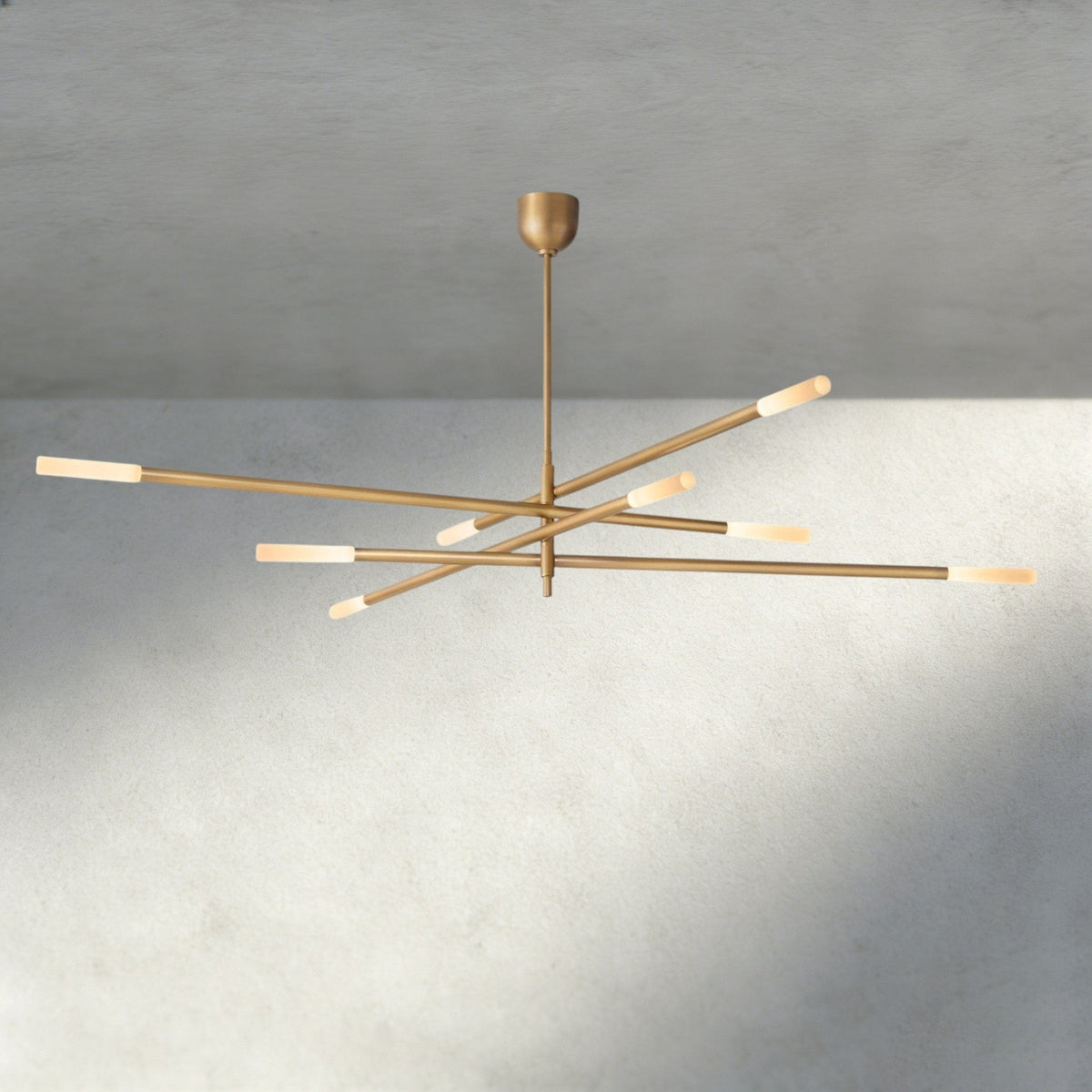 Roasi 8 - Light Mobile Etched Rod Chandelier 65", 80" - Zelno Lighting