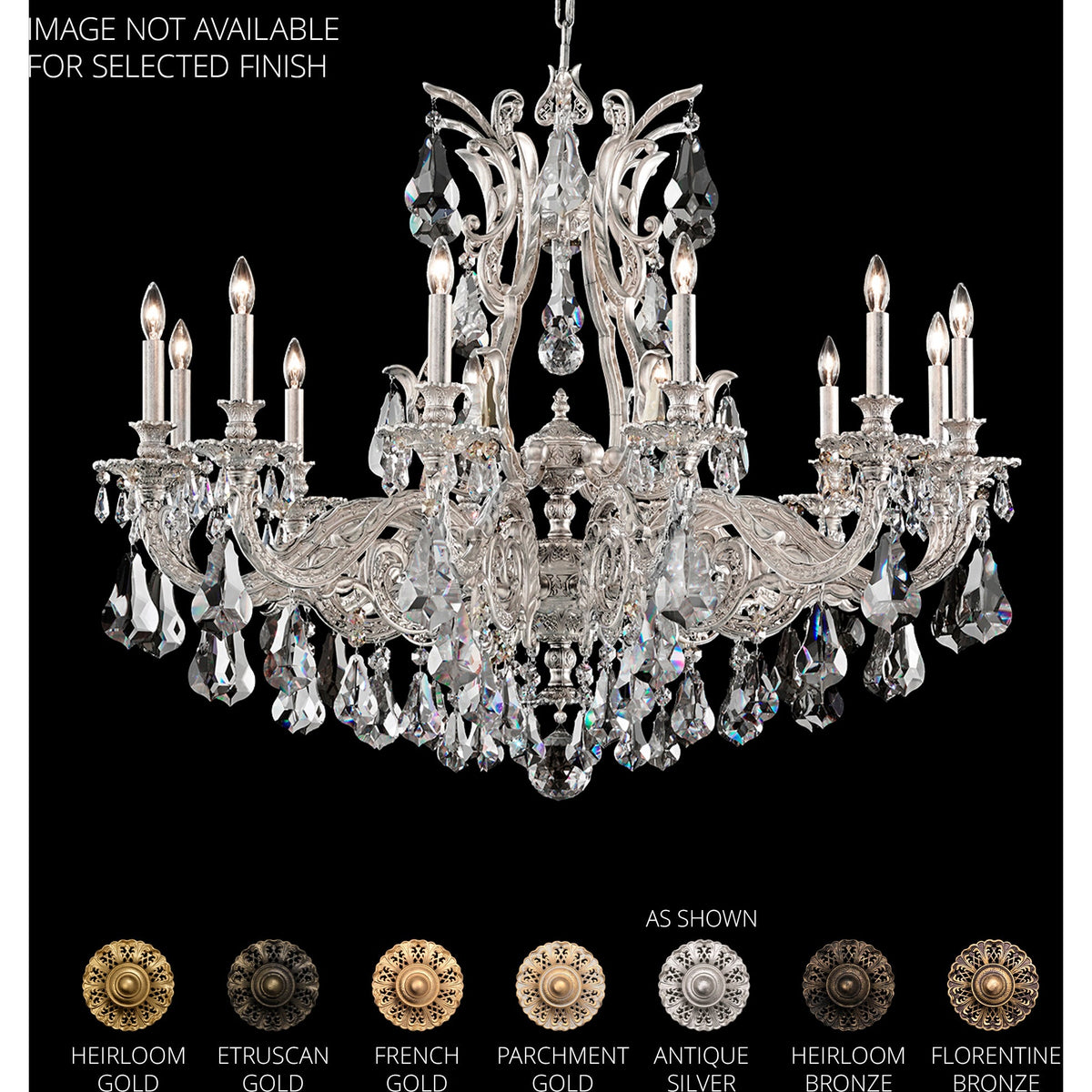 Saphie 12 Light Chandelier Heirloom Bronze Heritage - Zelno Lighting