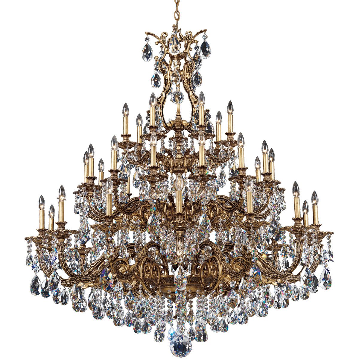 Saphie 35 Light Chandelier Heirloom Bronze 55in Diameter - Zelno Lighting