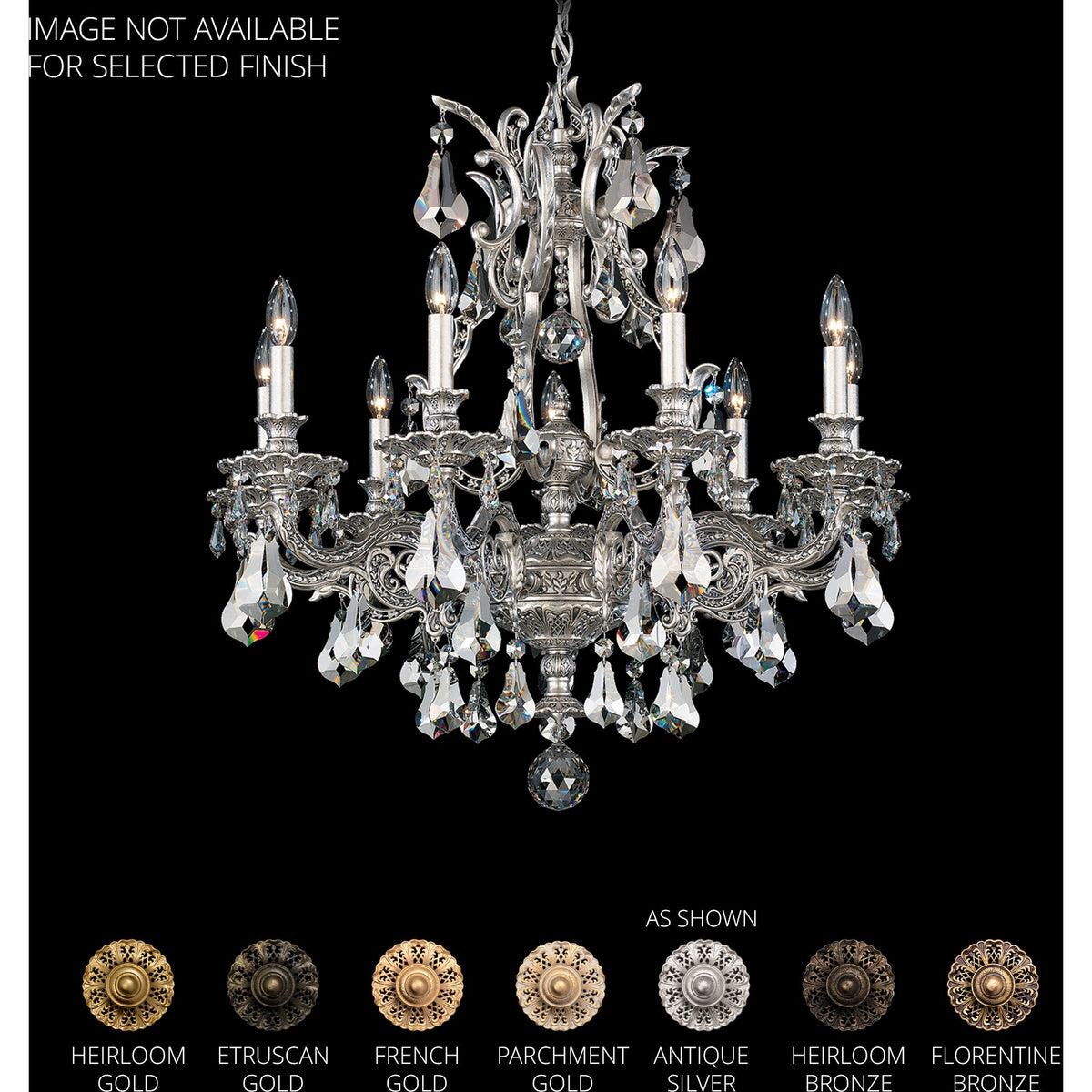 Saphie 9 Light Chandelier Heirloom Bronze Heritage - Zelno Lighting