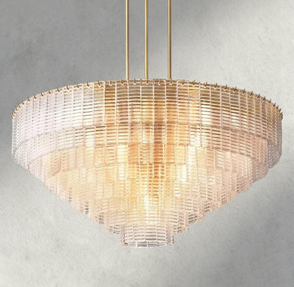 Siraue Clear Glass Round Chandelier 41", 52", 65" - Zelno Lighting
