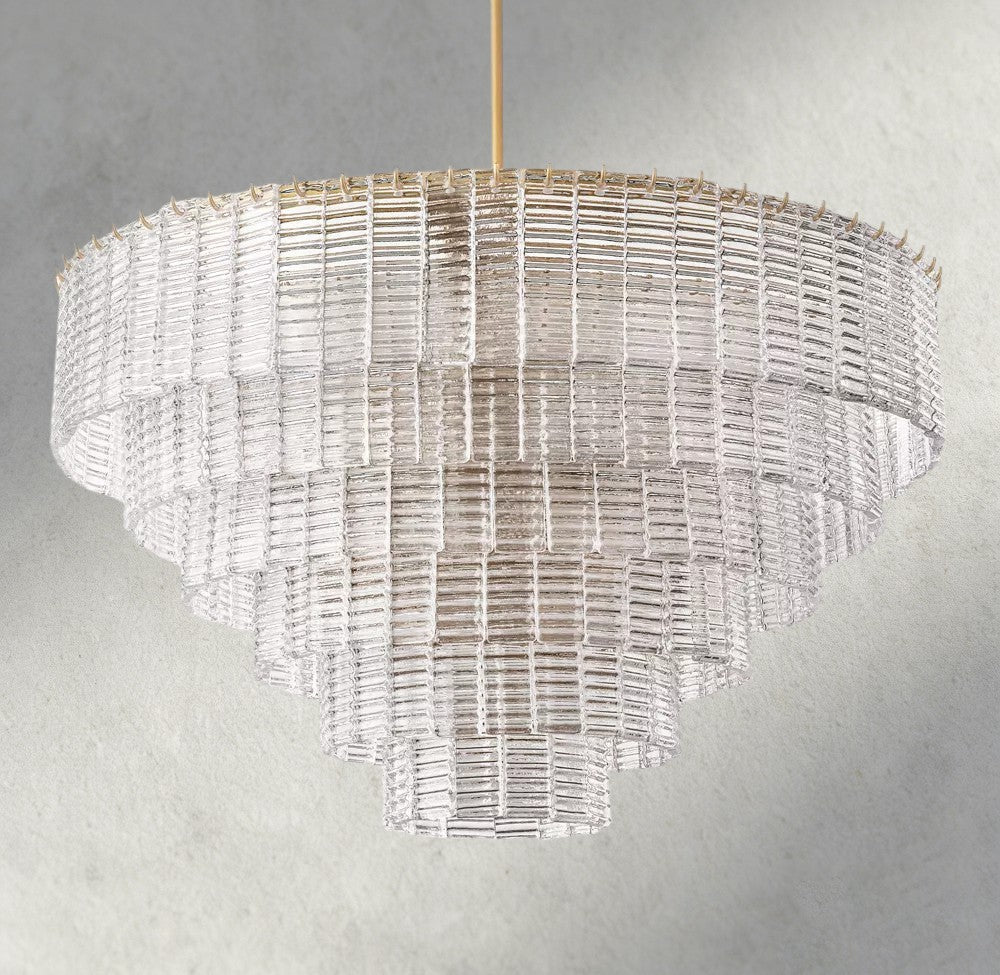 Siraue Clear Glass Round Chandelier 41", 52", 65" - Zelno Lighting