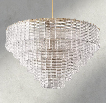 Siraue Clear Glass Round Chandelier 41", 52", 65" - Zelno Lighting