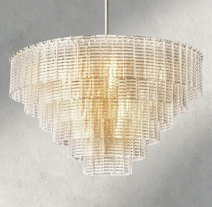 Siraue Clear Glass Round Chandelier 41", 52", 65" - Zelno Lighting
