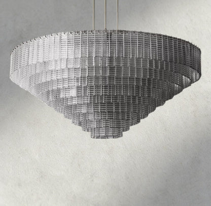 Siraue Clear Glass Round Chandelier 41", 52", 65" - Zelno Lighting