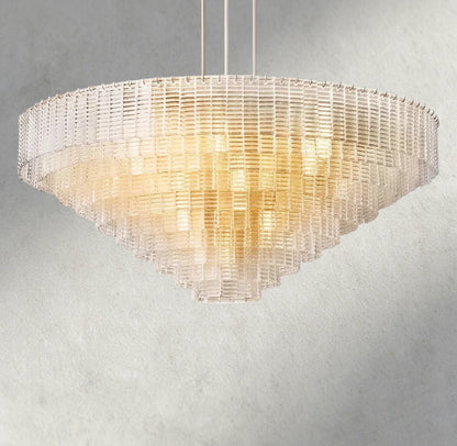 Siraue Clear Glass Round Chandelier 41", 52", 65" - Zelno Lighting