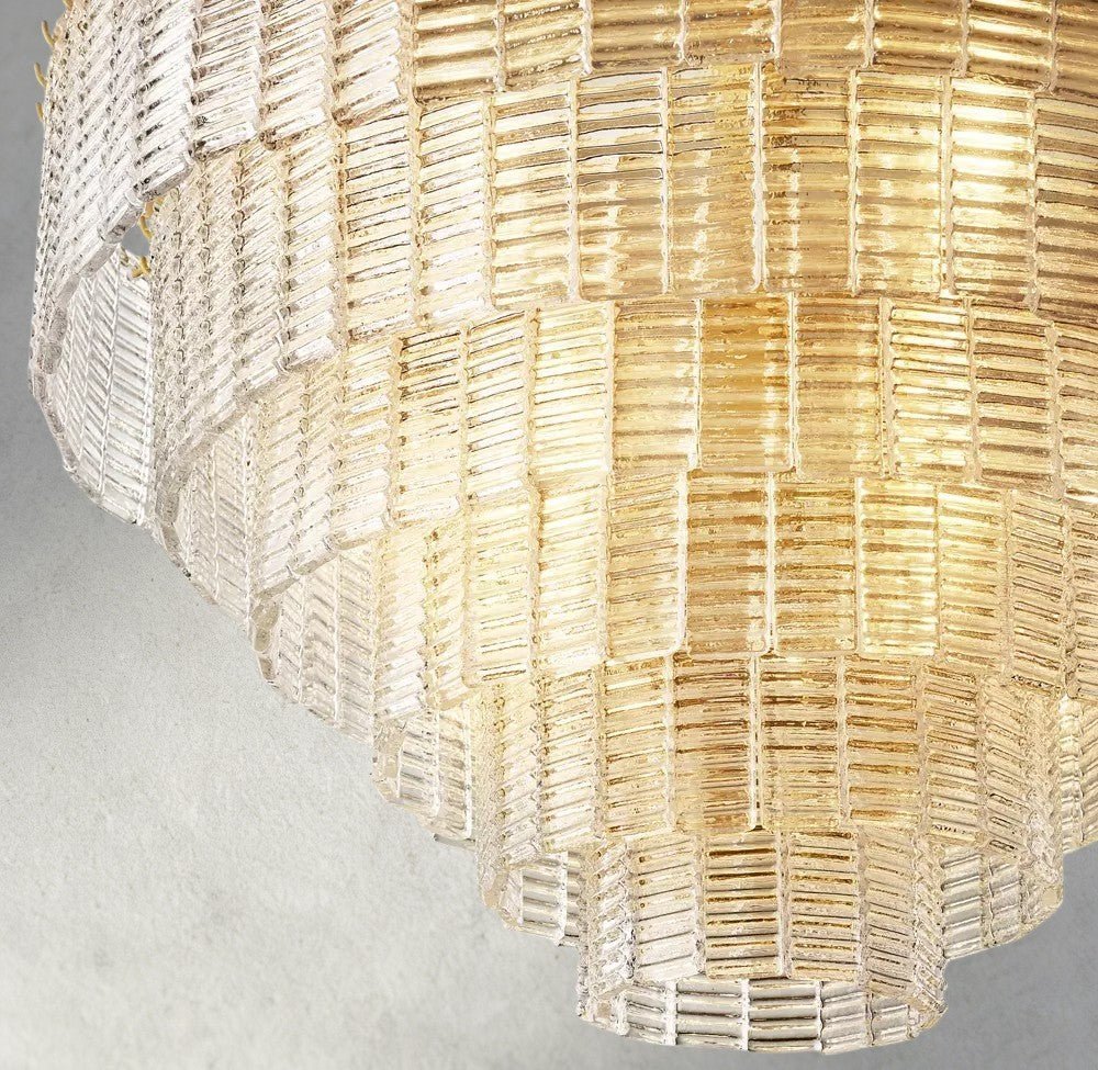 Siraue Clear Glass Round Chandelier 41", 52", 65" - Zelno Lighting