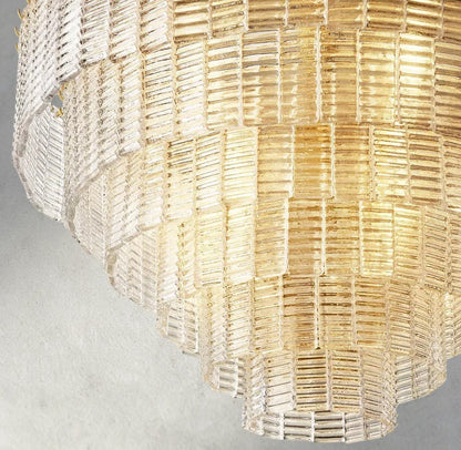 Siraue Clear Glass Round Chandelier 41", 52", 65" - Zelno Lighting