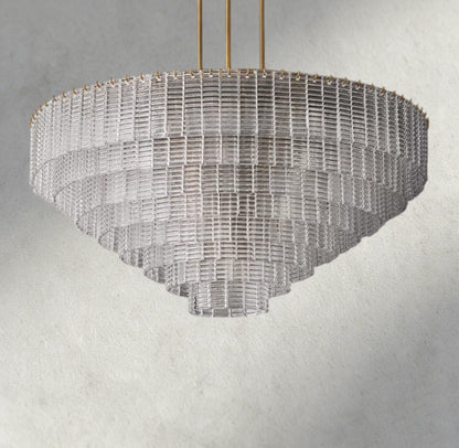 Siraue Clear Glass Round Chandelier 41", 52", 65" - Zelno Lighting