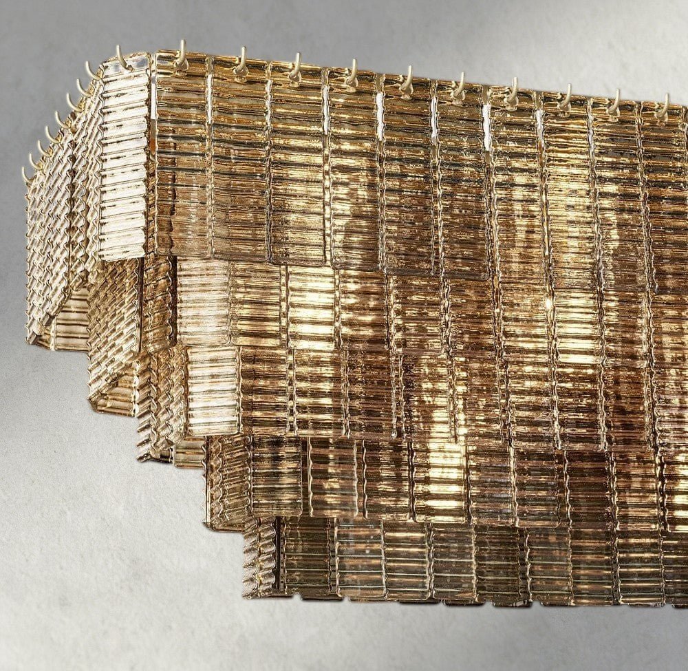 Siraue Smoke Glass Rectangular Chandelier 59", 77" - Zelno Lighting