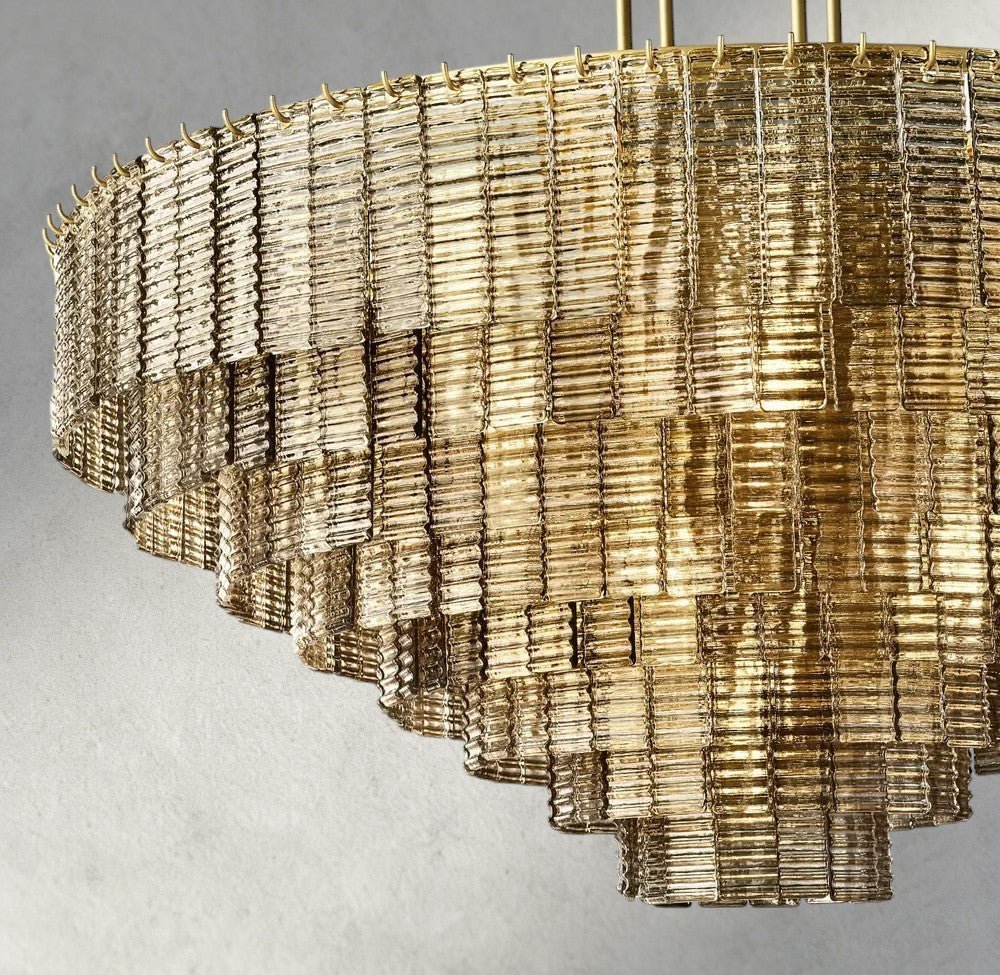 Siraue Smoke Glass Round Chandelier 41", 52", 65" - Zelno Lighting