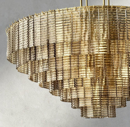 Siraue Smoke Glass Round Chandelier 41", 52", 65" - Zelno Lighting